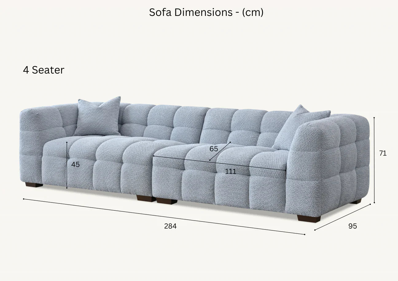 Beca Sofa Range in Pearl Boucle Fabric