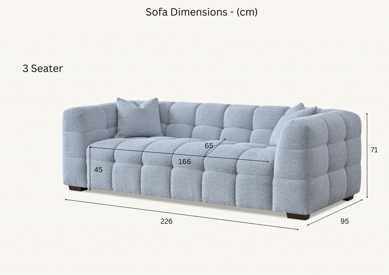 Beca Sofa Range in Pearl Boucle Fabric