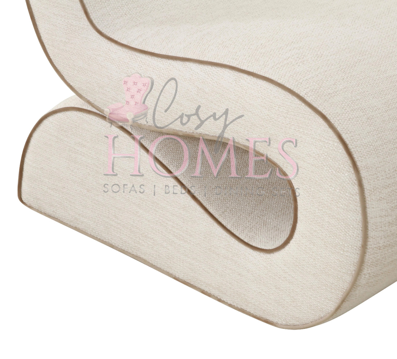 Misty Cream Basketweave Accent Chair