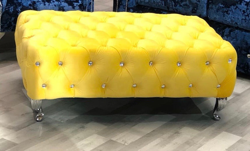 Harley Rectangle Button Footstool