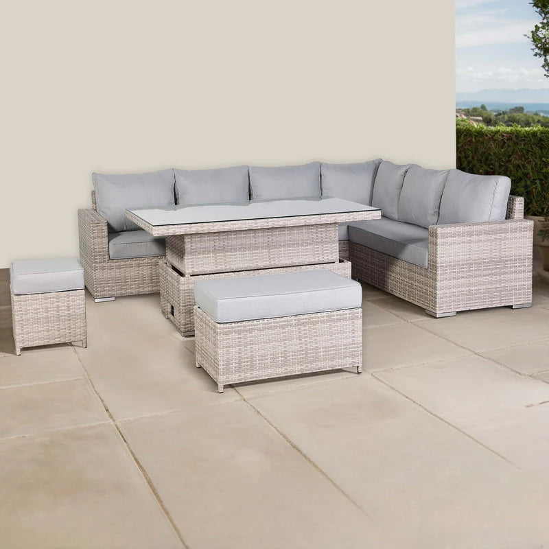 Right hand corner dining set lifestyle view