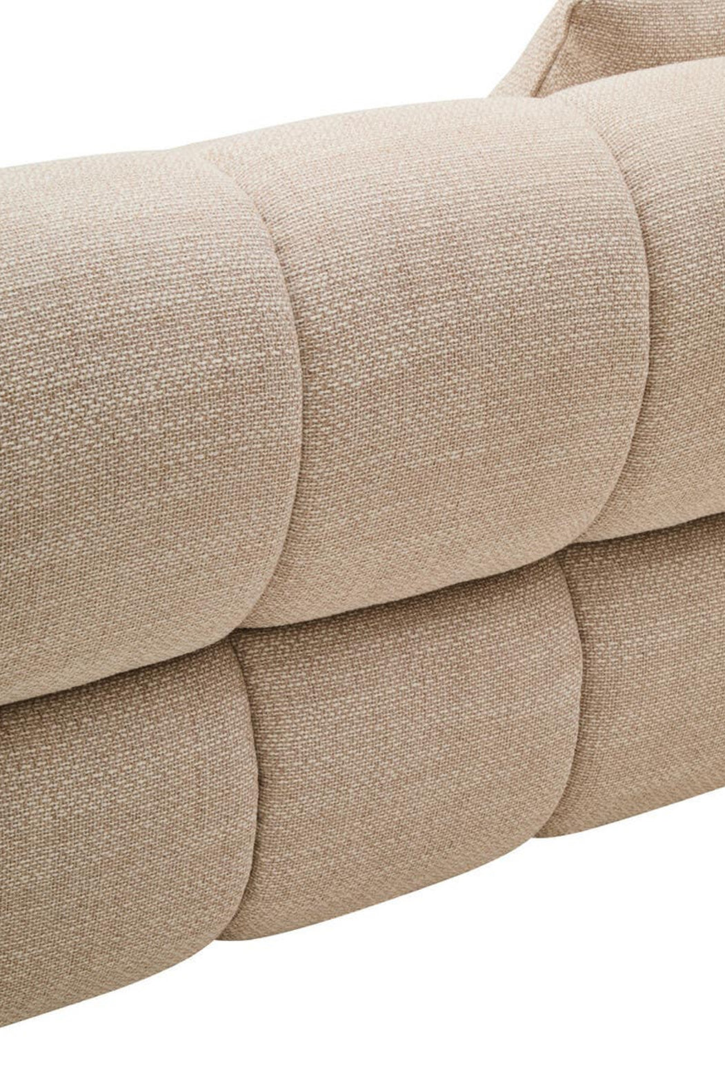 Cream Linen 3 Seater Curved Sofa