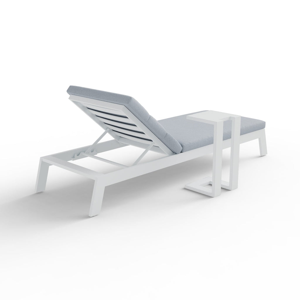 Dasia Outdoor Sun Lounger white side angle image