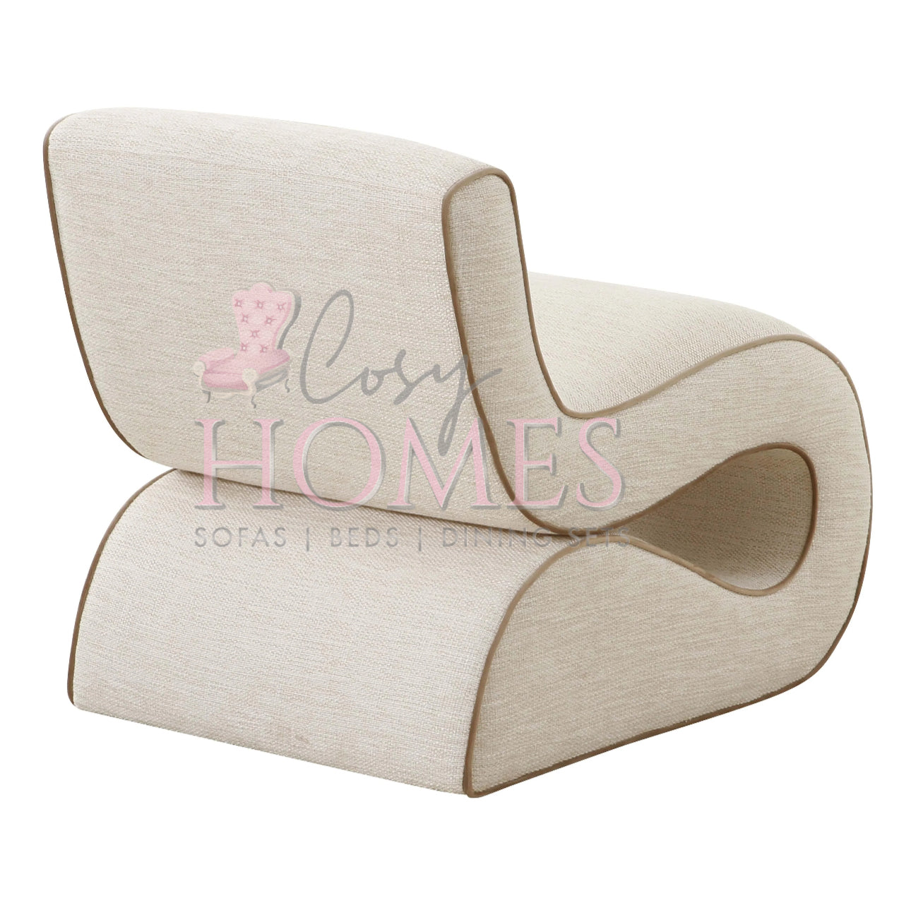Misty Cream Basketweave Accent Chair