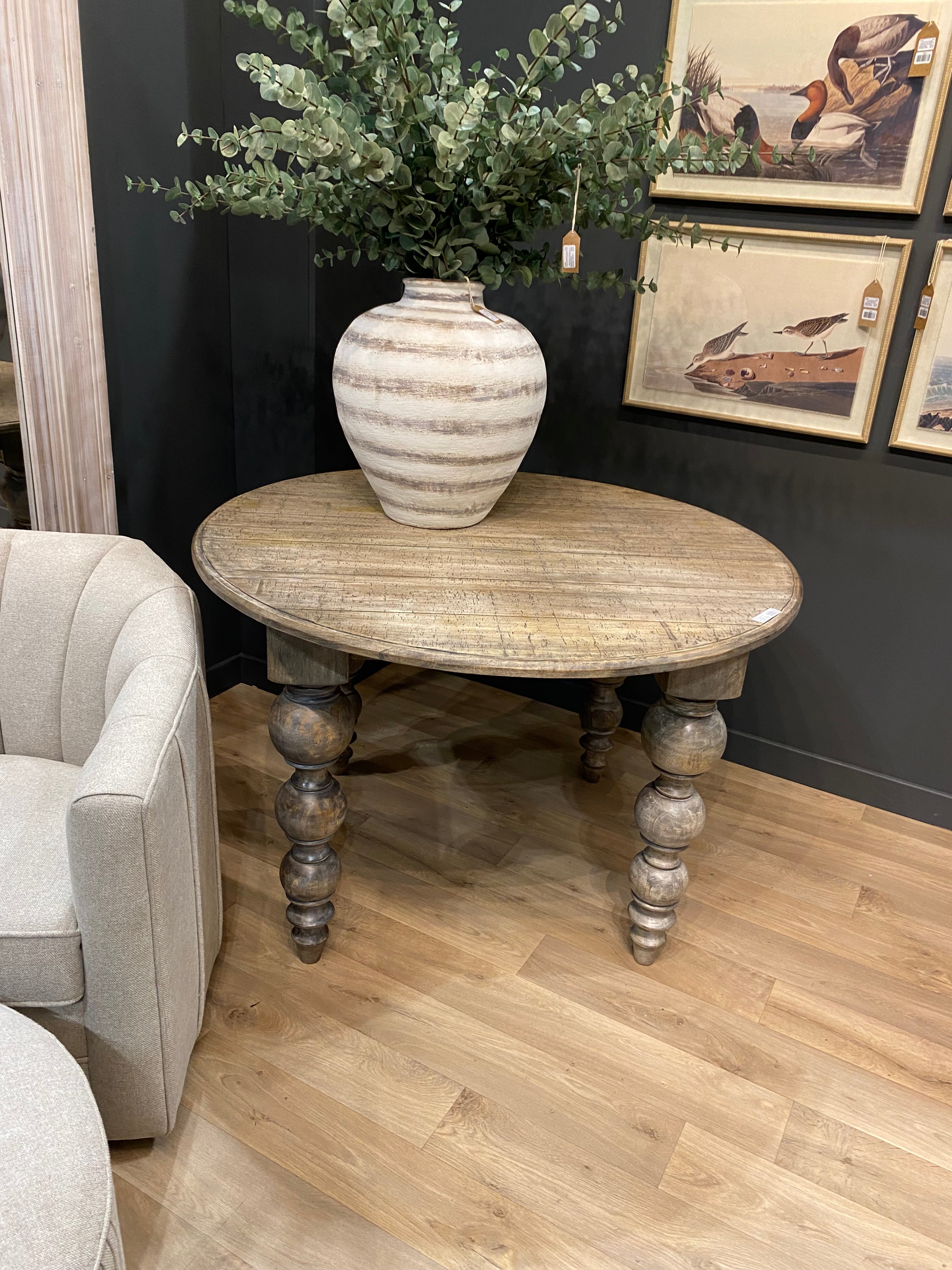 Ruthann Round Wooden Dining Table