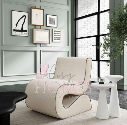 Misty Cream Basketweave Accent Chair