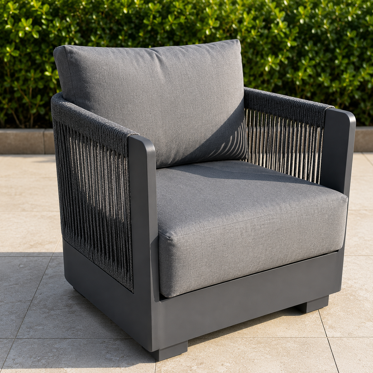 Ares outdoor lounge chair onyx detail