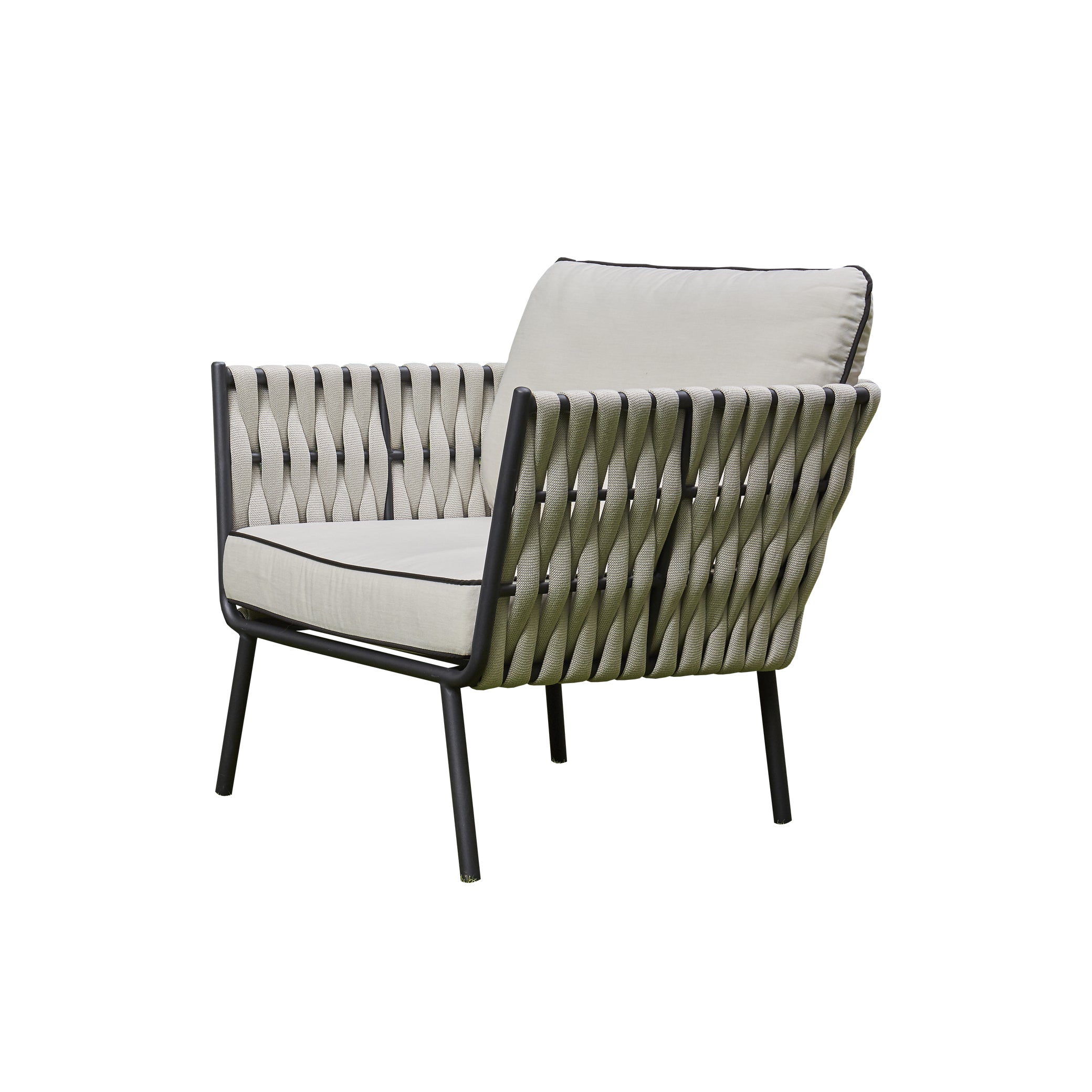 Grey outdoor lounge set lifestyle angle