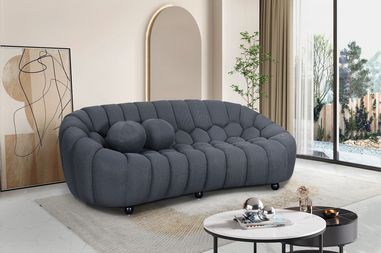 Bella Grey 3 Seater Sofa