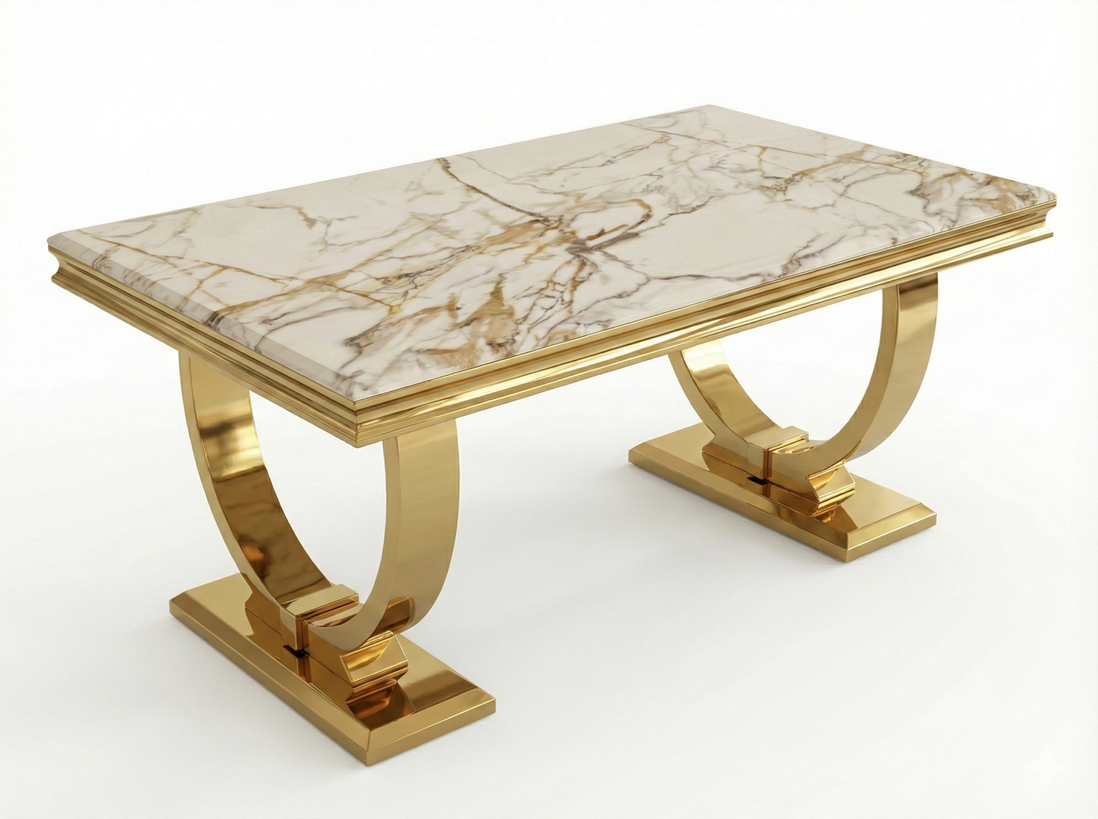 Geo White & Gold Marble Coffee Table