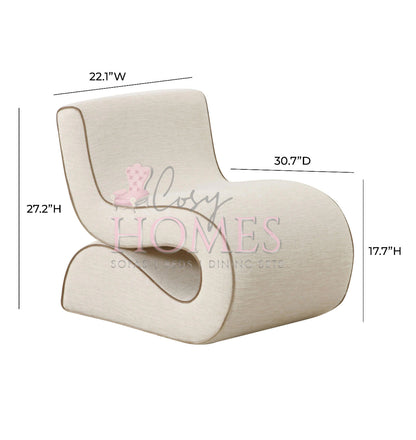 Misty Cream Basketweave Accent Chair