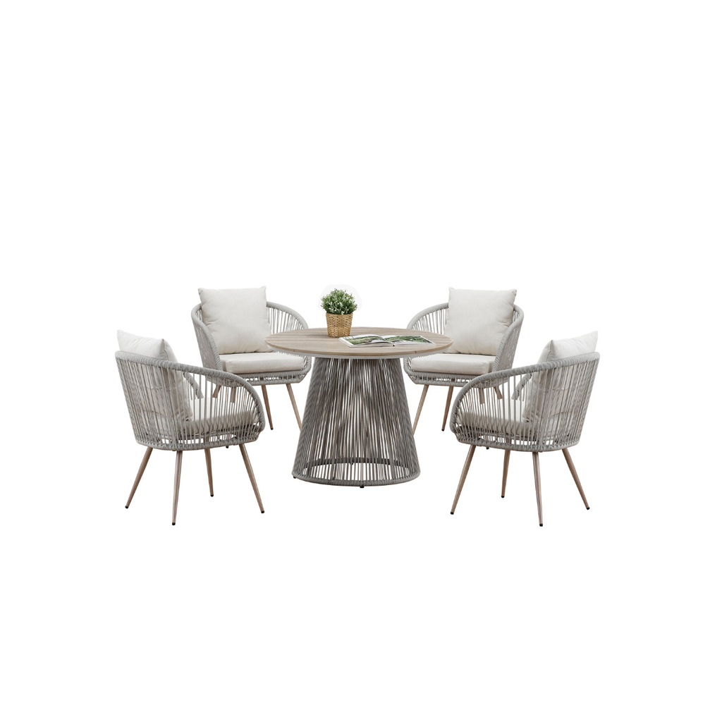 Cove Outdoor Dining Set in natural finish, 4 seater garden dining set hero image