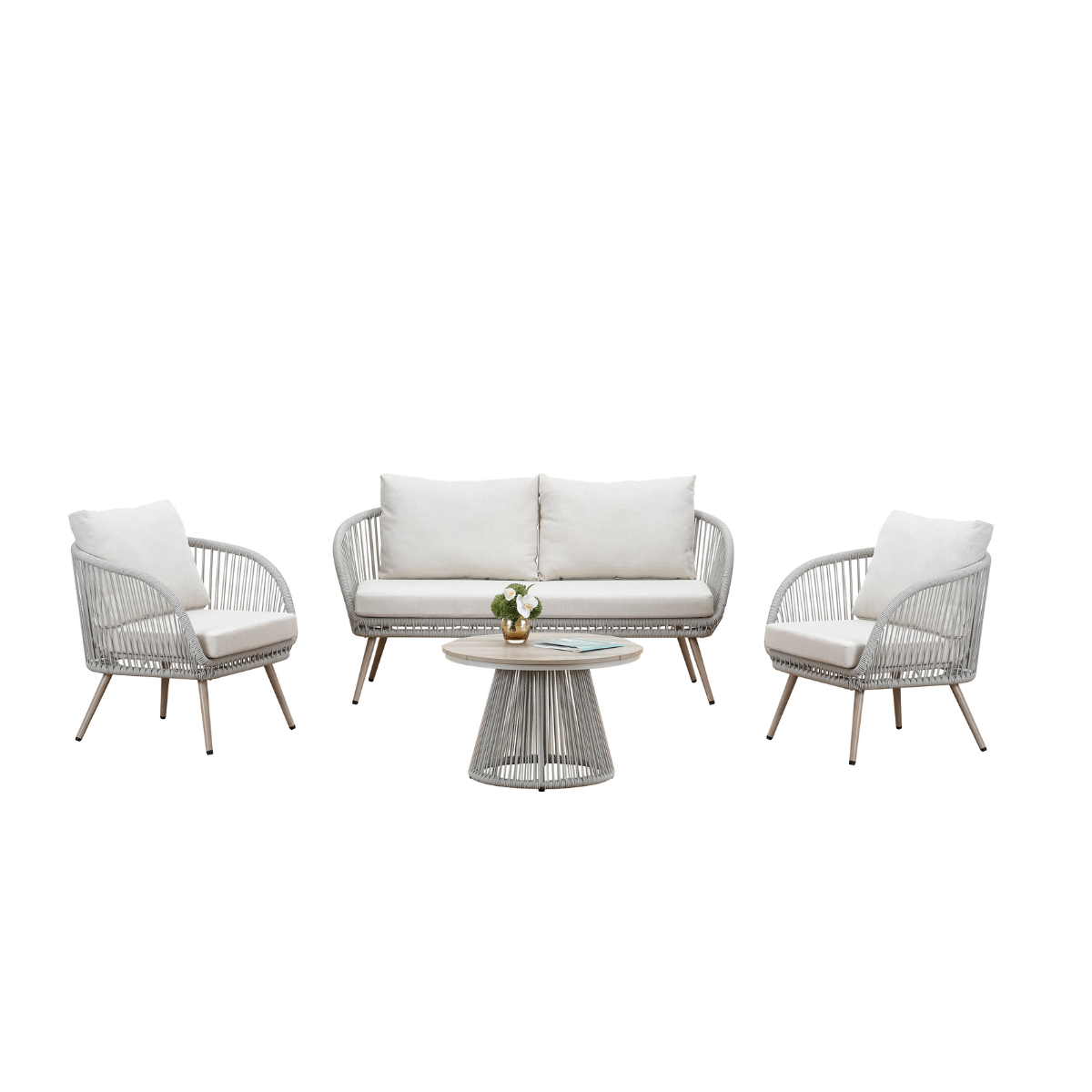 Cove Outdoor Lounge Set in natural finish, 4 seater garden lounge set hero image