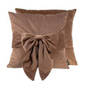 Taupe Velvet Bow 18” Cushion