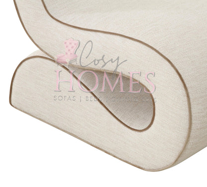 Misty Cream Basketweave Accent Chair