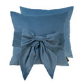 Blue Velvet Bow 18” Cushion