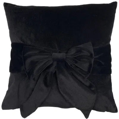 Black Velvet Bow 18” Cushion