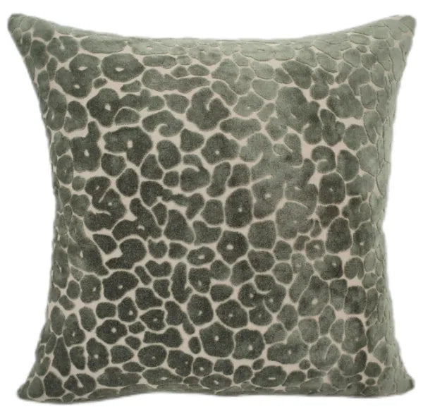Sage Leopard Velvet Cushion
