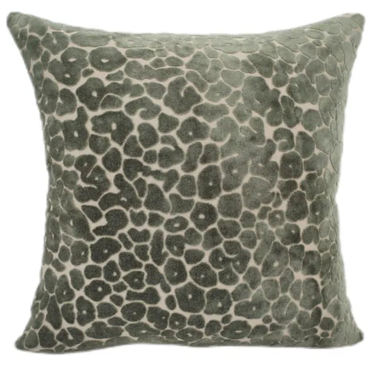 Sage Leopard Velvet Cushion