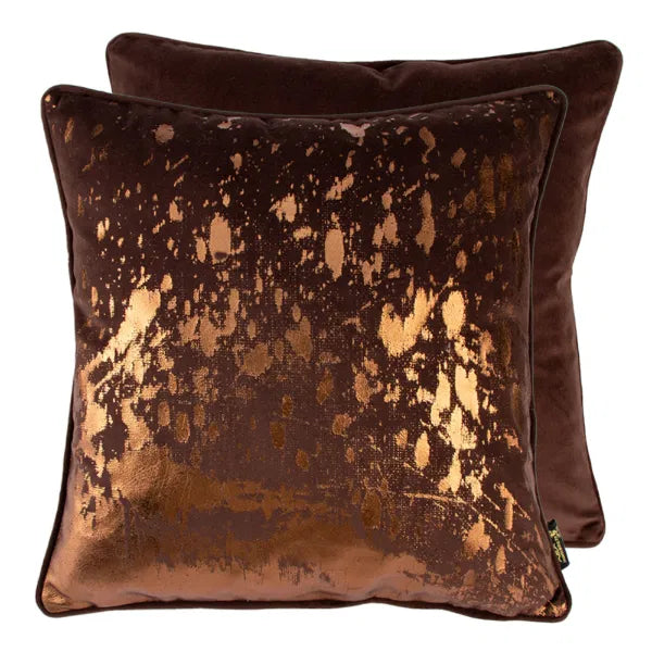 Bronze Foil Splash Choc Cushion