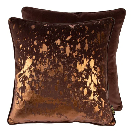 Bronze Foil Splash Choc Cushion