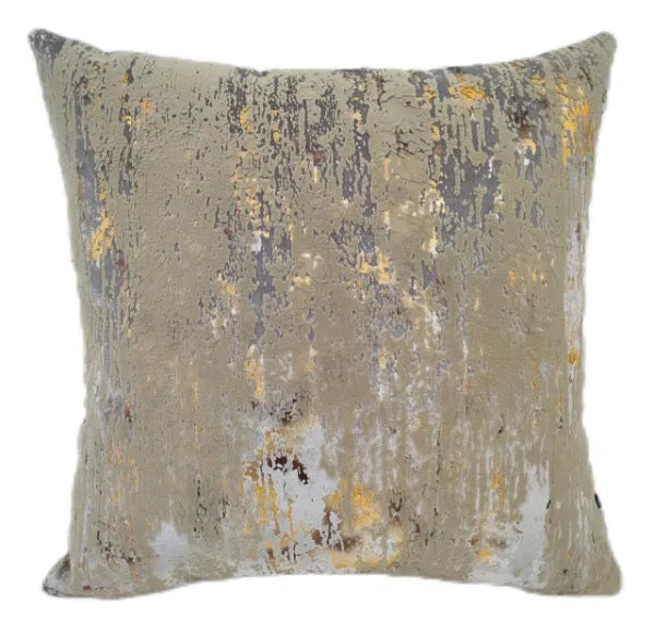 Silver Flock & Foil Cushion