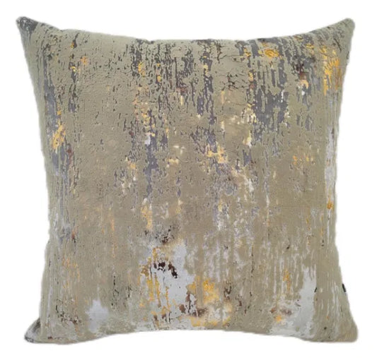 Silver Flock & Foil Cushion