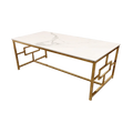 Geek Gold Coffee Table with Polar White Sintered Top