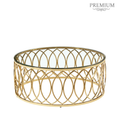 Wilson Gold Metal and Glass Coffee Table