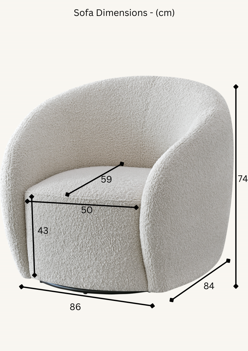 Nola Boucle Teddy Sofa and Accent Chair