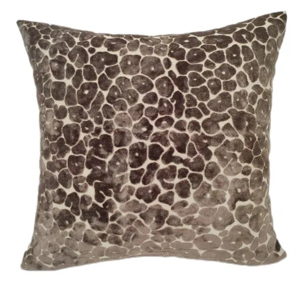 Choc Leopard Velvet Cushion