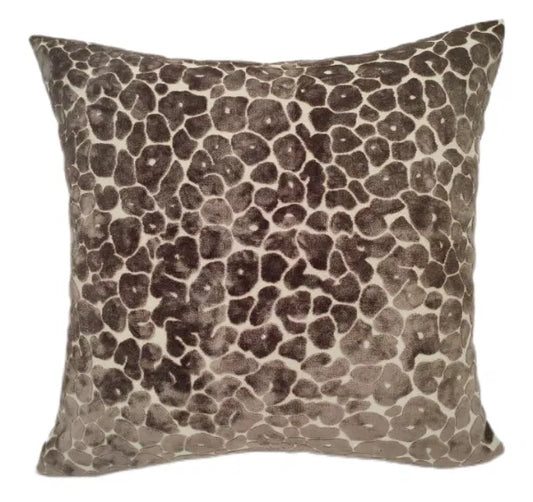 Choc Leopard Velvet Cushion