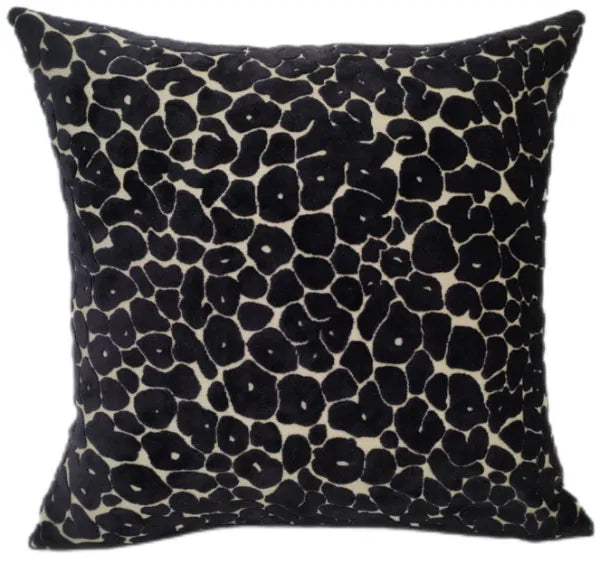 Black Leopard Velvet Cushion