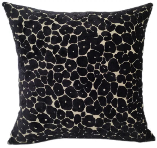 Black Leopard Velvet Cushion