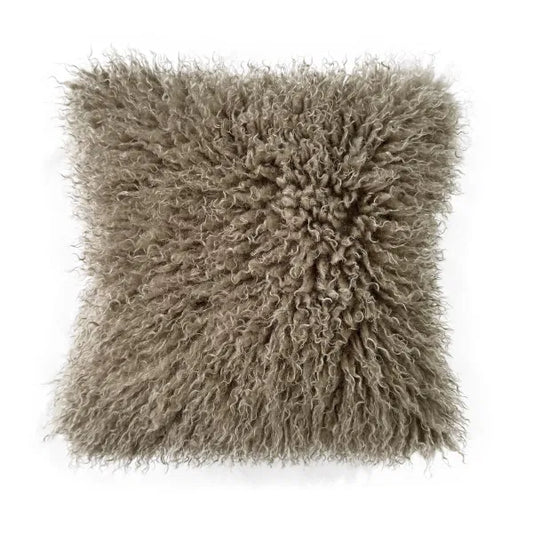 Taupe Faux Fur Cushion