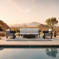 Andros Outdoor Lounge Set in onyx, 5 seater garden lounge set hero image