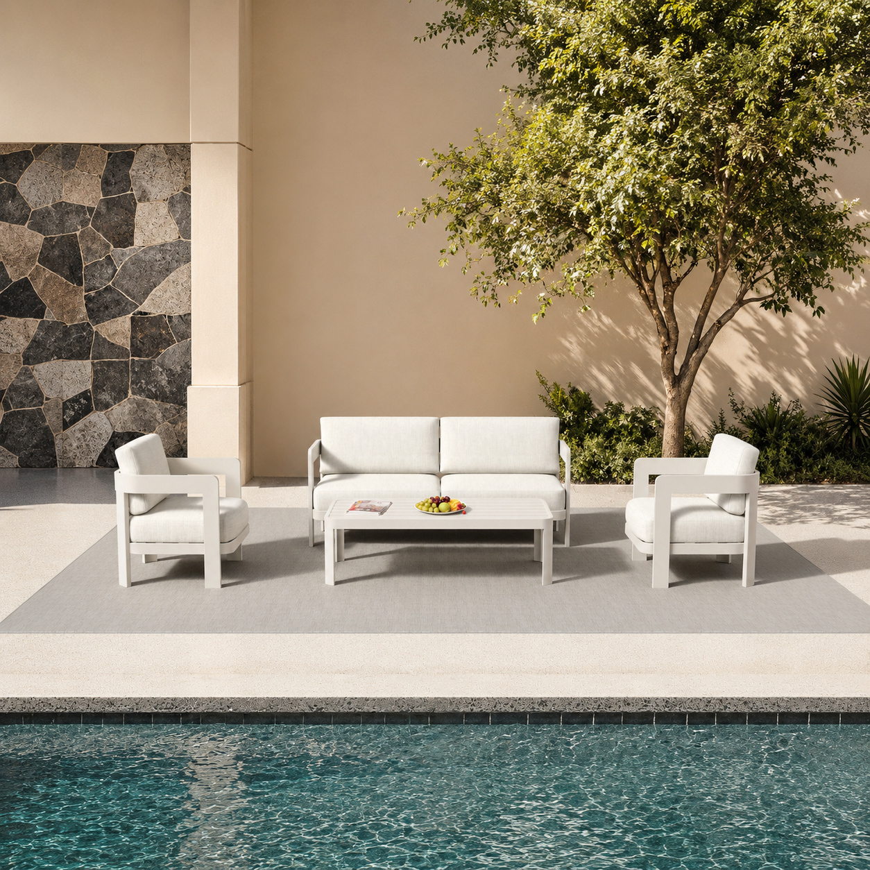 Sofia Outdoor Range 4 Seater Lounge Set taupe garden lounge set hero image
