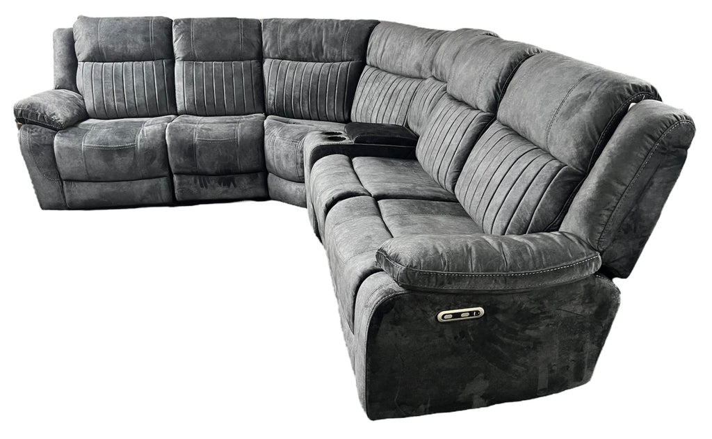 Rose Charcoal Electric Recliner Corner Sofa - charcoal recliner corner sofa