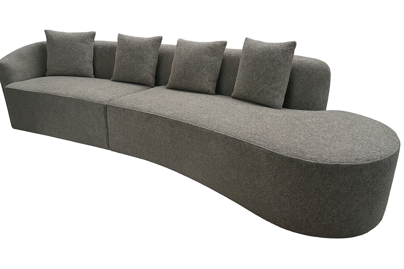 Siena 08 Grey Right Hand 5 Seater Sofa - side view