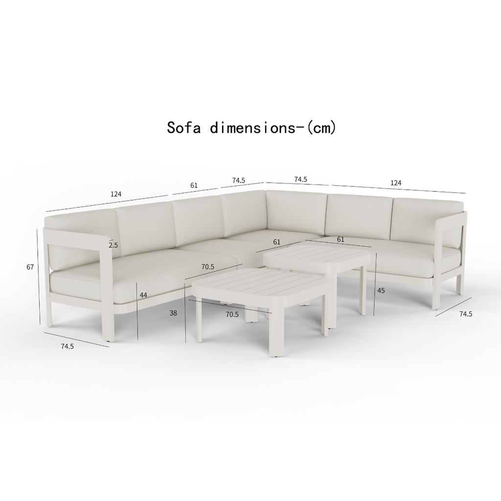 Sofia 8 seater outdoor corner lounge set dimensions