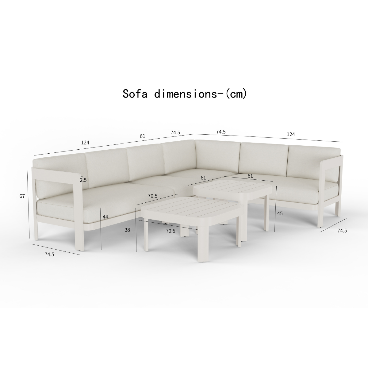 Sofia 8 seater outdoor corner lounge set dimensions
