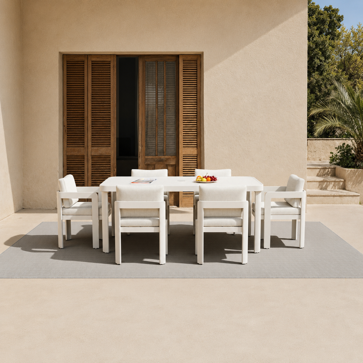 Sofia Outdoor Range 6 Seater Dining Set taupe garden dining set hero image