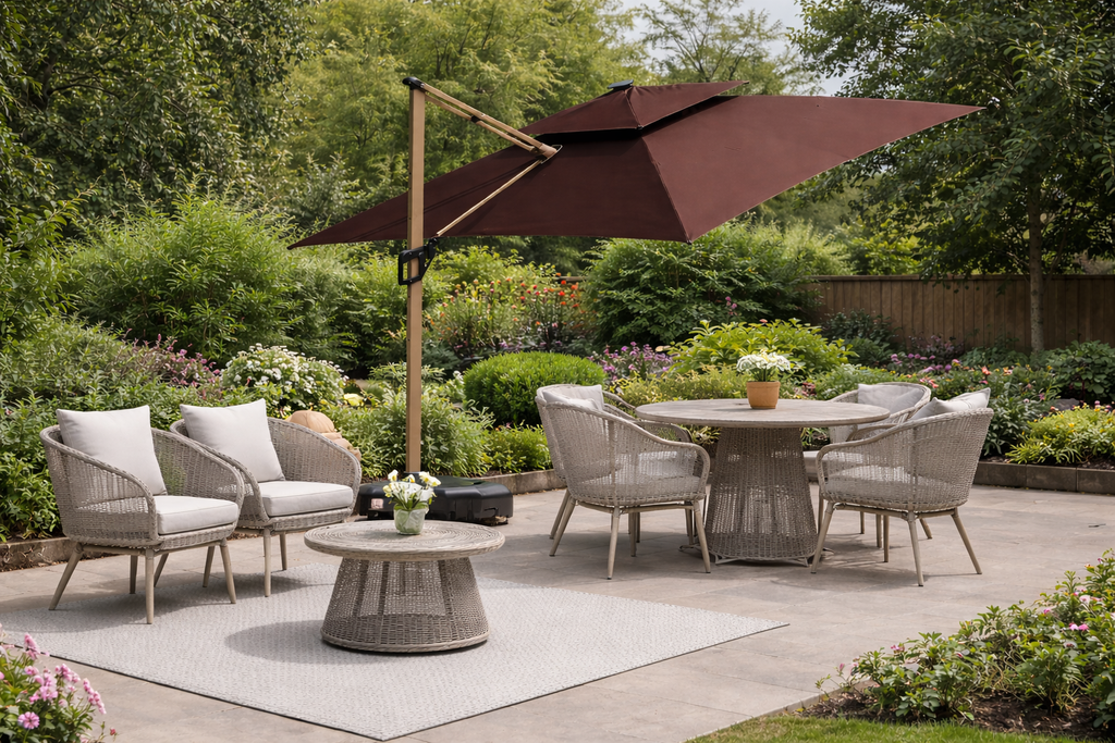 Camber 3m Cantilever Parasol outdoor patio lifestyle image