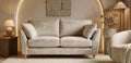 Comfy fabric sofa range with neutral cushions in a living room