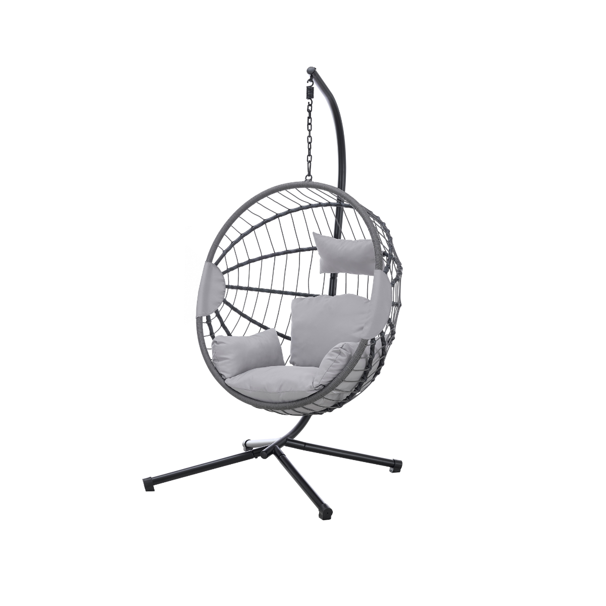 Hanging Egg Chair in light grey for indoor and outdoor hero image