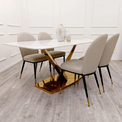 Valley Gold 1.8 Dining Table with Polar White Sintered Stone Top