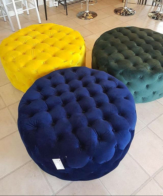 Round Harley Button Footstool