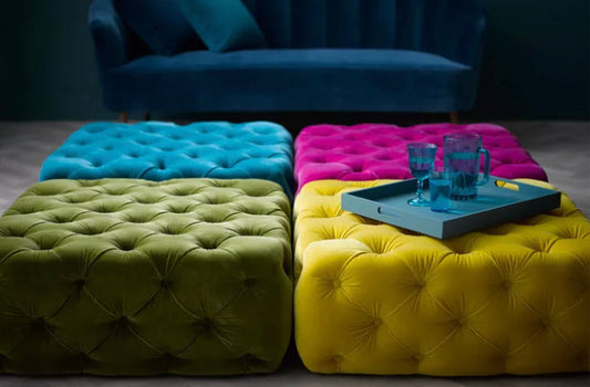Harley Square Button Footstool