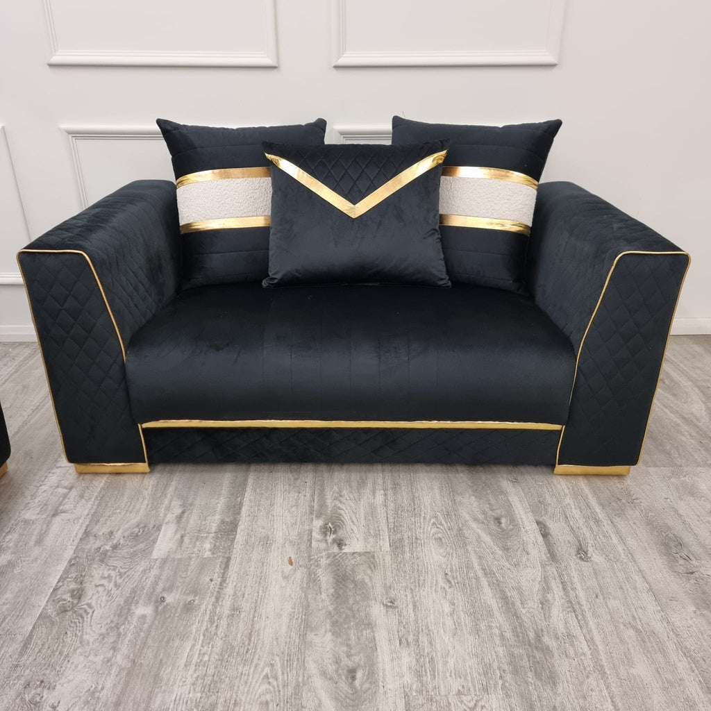 Empire 3 & 2 Seater Gold Sofa Set