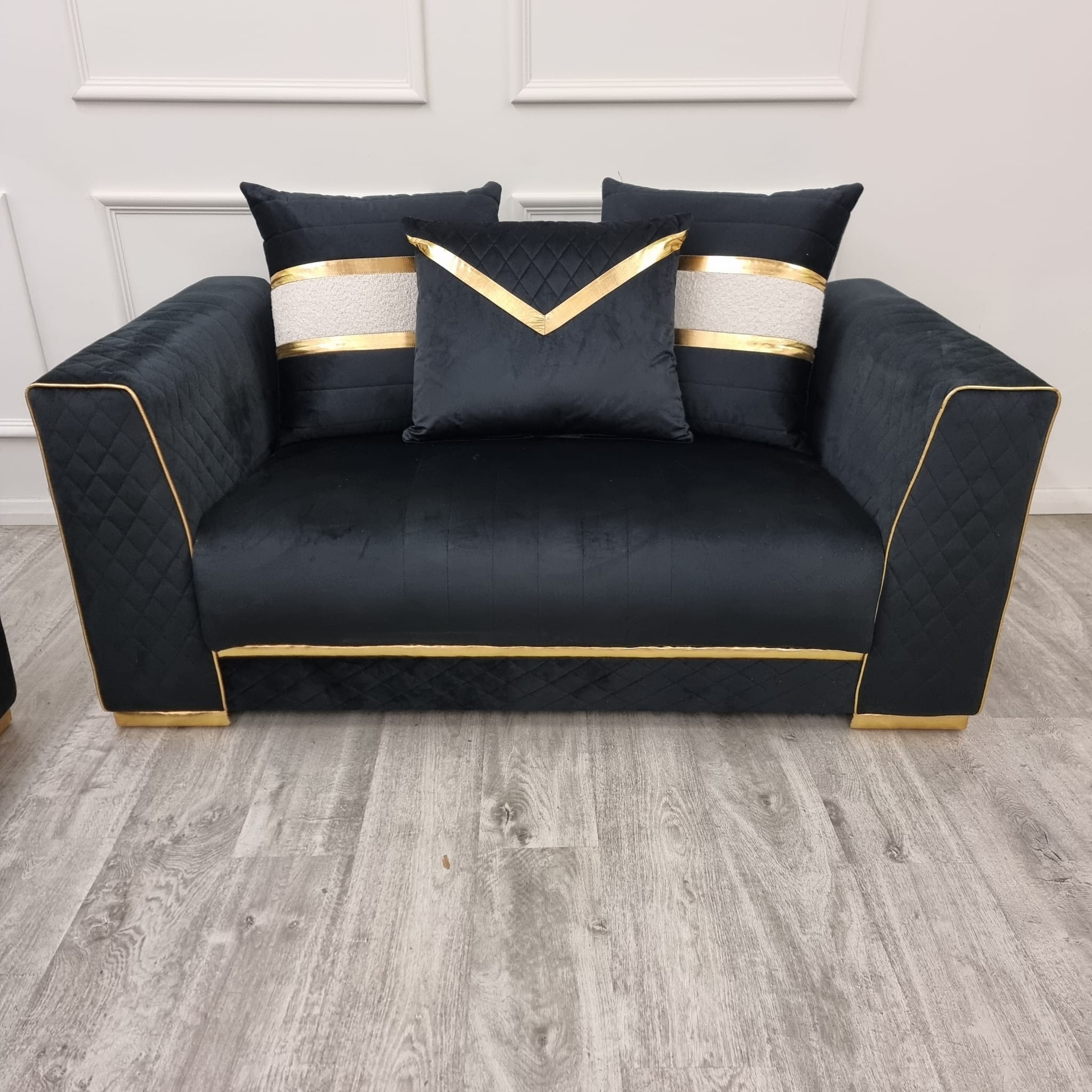 Empire 3 & 2 Seater Gold Sofa Set